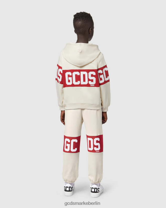 GCDS Kinder Jogginghose mit Logoband für Kinder LP42F737 Schaumgrau Kleidung