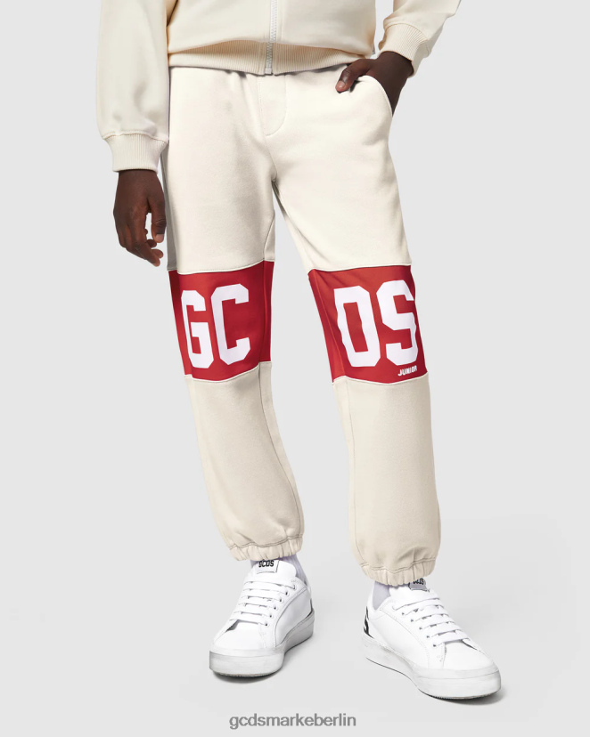 GCDS Kinder Jogginghose mit Logoband für Kinder LP42F737 Schaumgrau Kleidung