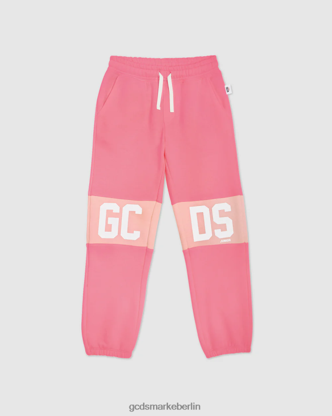 GCDS Kinder Jogginghose mit Logoband für Kinder LP42F741 Wiege rosa Kleidung