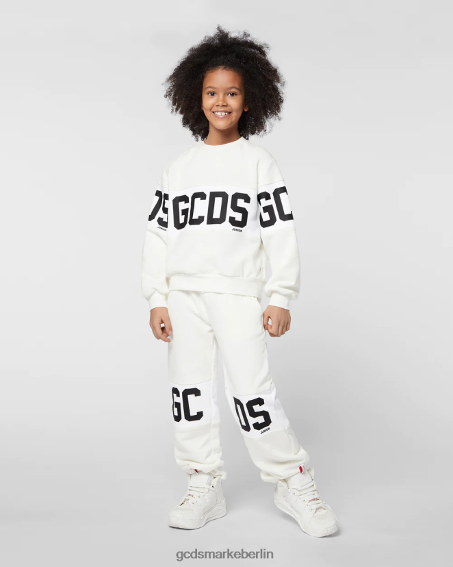 GCDS Kinder Jogginghose mit Logoband für Kinder LP42F743 cremefarben Kleidung