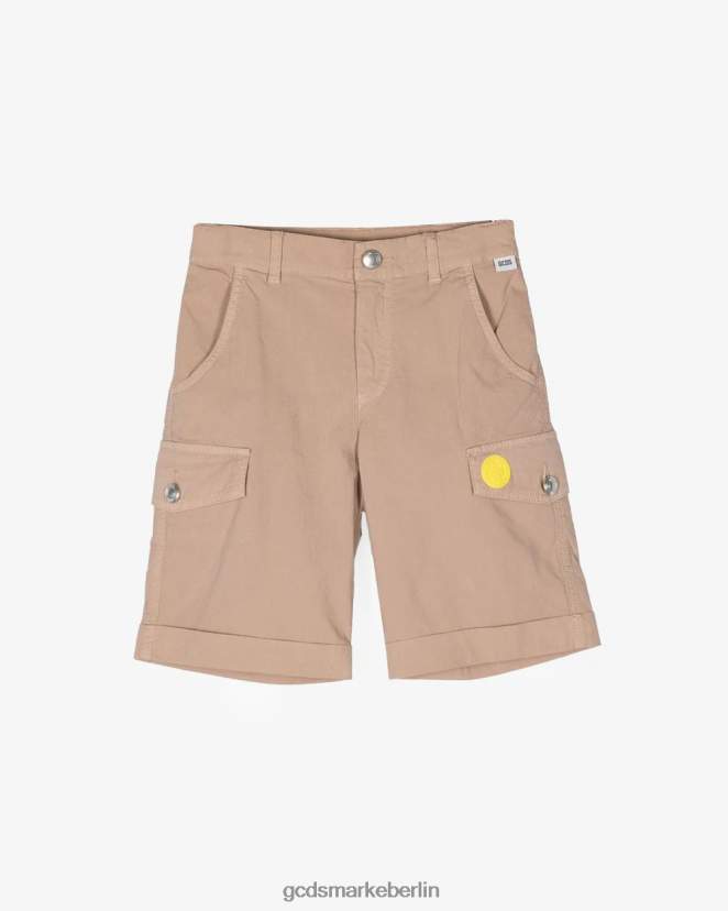 GCDS Kinder Junior-Bermuda aus Baumwolltwill im Chino-Stil LP42F762 Beige Kleidung
