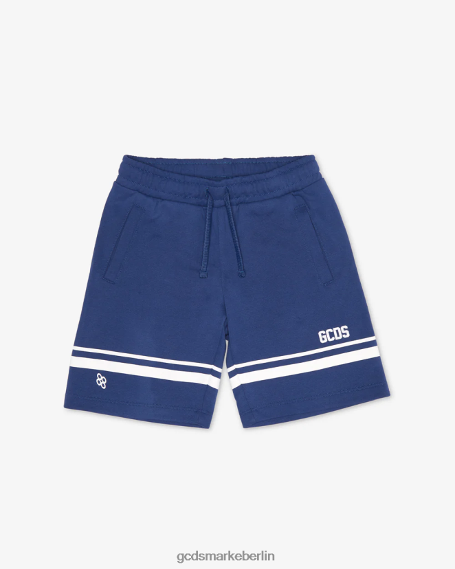 GCDS Kinder Junior-Bermuda mit niedrigem Logoband LP42F755 Blau Kleidung