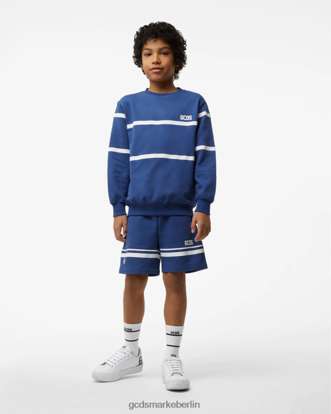 GCDS Kinder Junior-Bermuda mit niedrigem Logoband LP42F755 Blau Kleidung