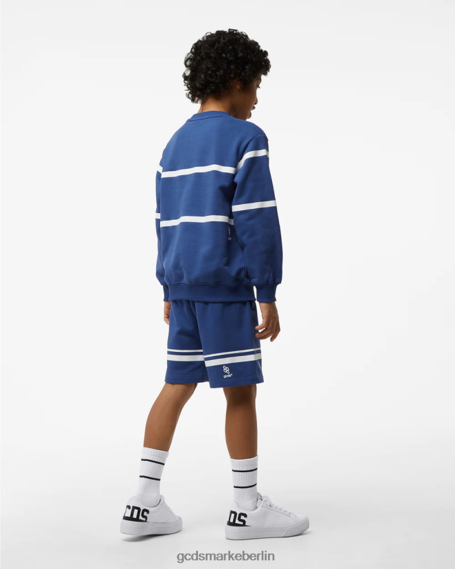 GCDS Kinder Junior-Bermuda mit niedrigem Logoband LP42F755 Blau Kleidung