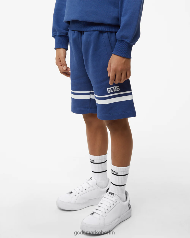 GCDS Kinder Junior-Bermuda mit niedrigem Logoband LP42F755 Blau Kleidung