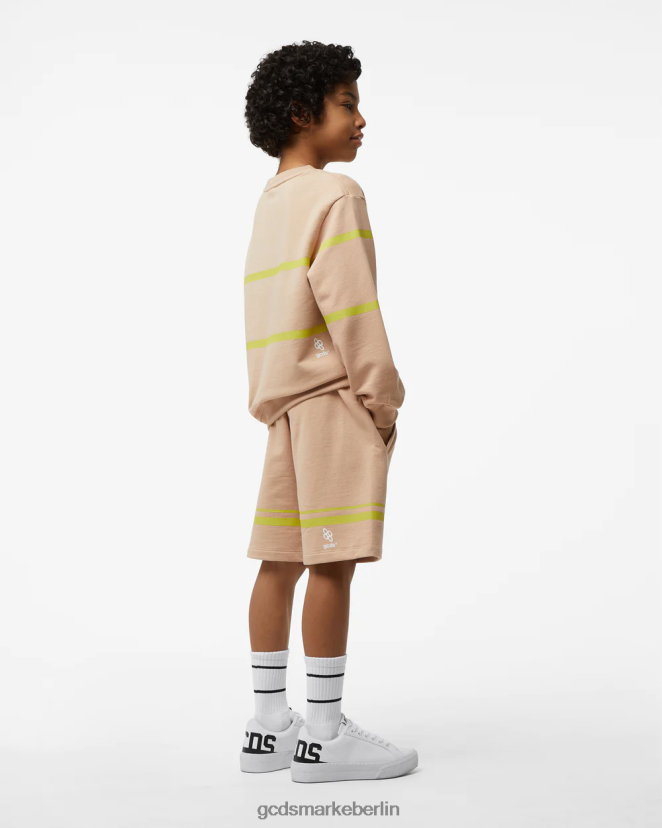 GCDS Kinder Junior-Bermuda mit niedrigem Logoband LP42F756 Beige Kleidung