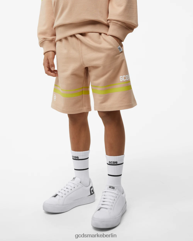 GCDS Kinder Junior-Bermuda mit niedrigem Logoband LP42F756 Beige Kleidung