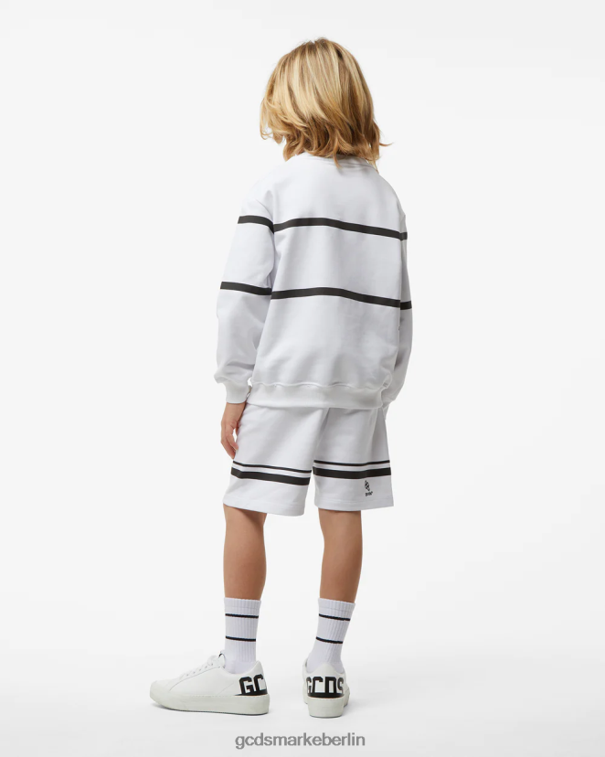 GCDS Kinder Junior-Bermuda mit niedrigem Logoband LP42F757 Weiß Kleidung