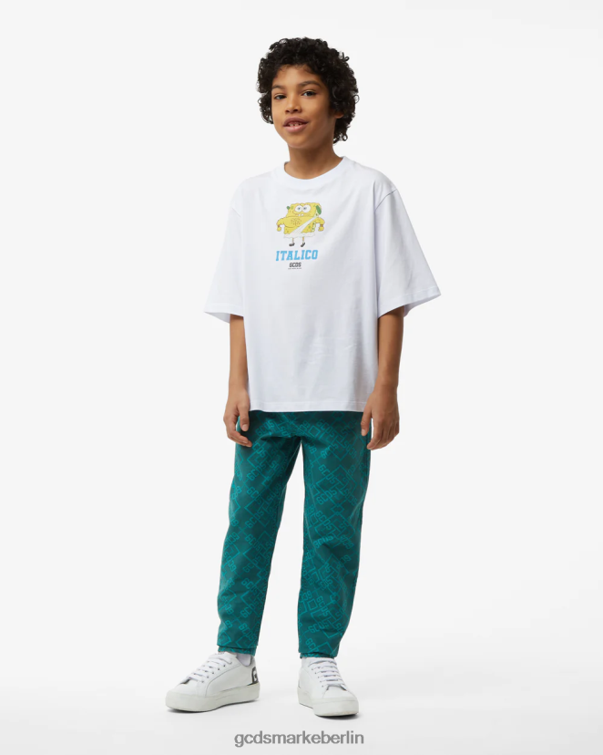 GCDS Kinder Junior-Denim-Jacquard-Hose LP42F748 Mehrfarbig Kleidung