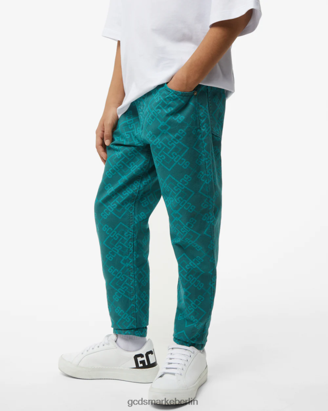 GCDS Kinder Junior-Denim-Jacquard-Hose LP42F748 Mehrfarbig Kleidung
