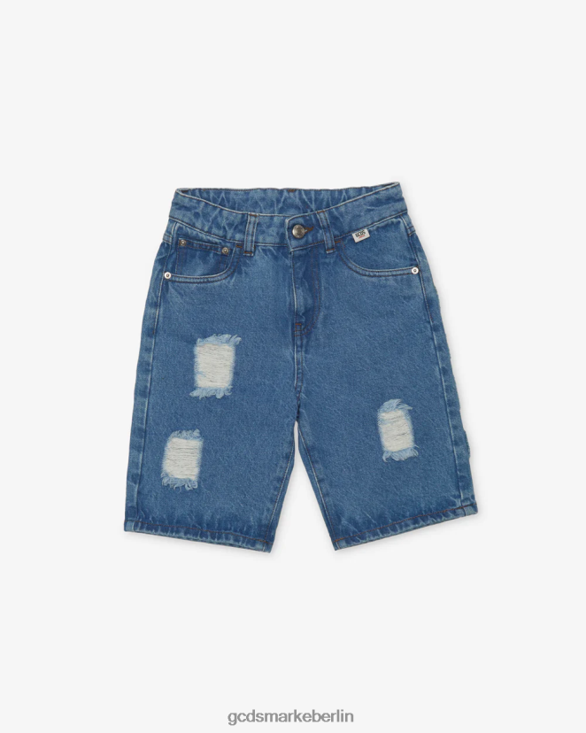 GCDS Kinder Junior-Jeans-Bermuda LP42F758 Blau Kleidung