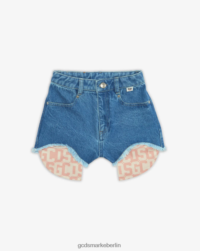 GCDS Kinder Junior-Jeansshorts LP42F821 Blau Kleidung