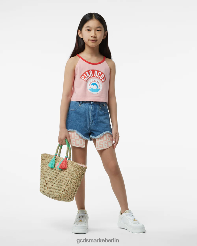 GCDS Kinder Junior-Jeansshorts LP42F821 Blau Kleidung