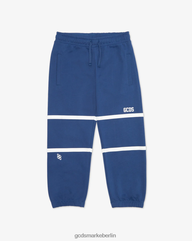 GCDS Kinder Junior-Jogginghose mit niedrigem Logoband LP42F750 Blau Kleidung