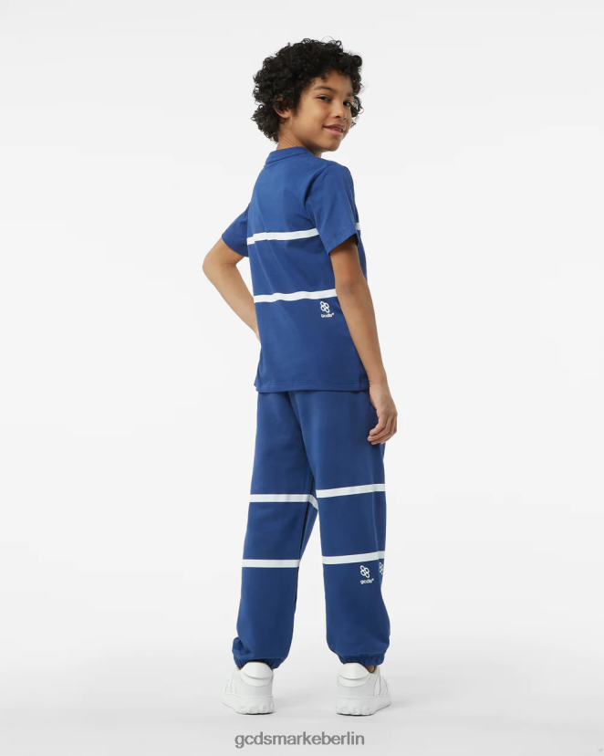 GCDS Kinder Junior-Jogginghose mit niedrigem Logoband LP42F750 Blau Kleidung