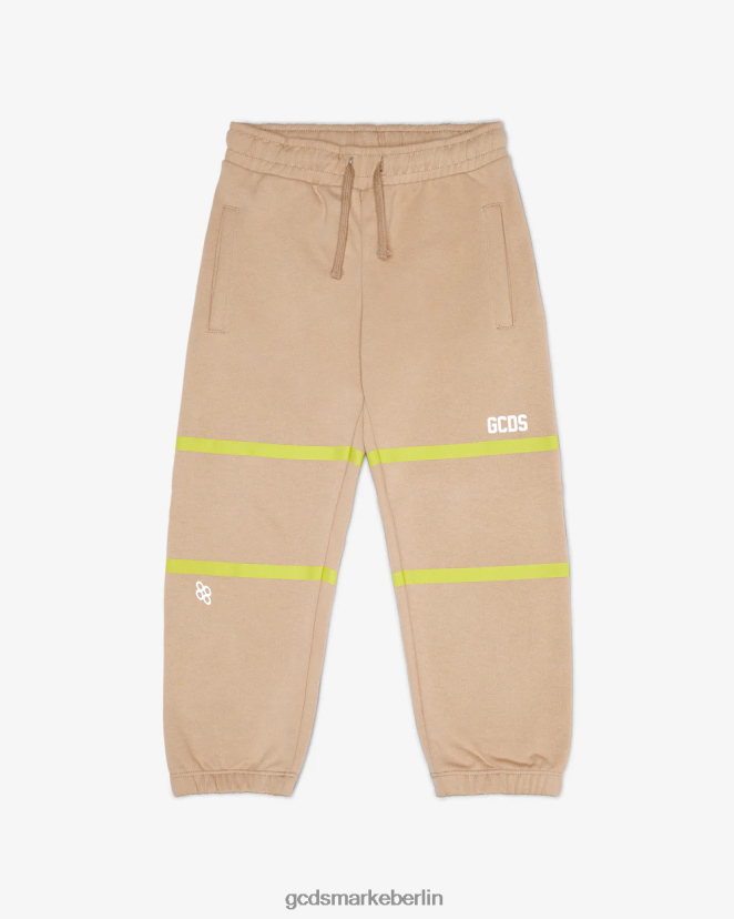 GCDS Kinder Junior-Jogginghose mit niedrigem Logoband LP42F751 Beige Kleidung