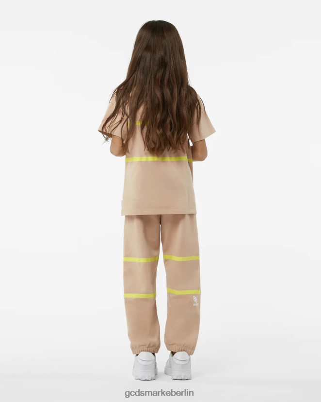 GCDS Kinder Junior-Jogginghose mit niedrigem Logoband LP42F751 Beige Kleidung