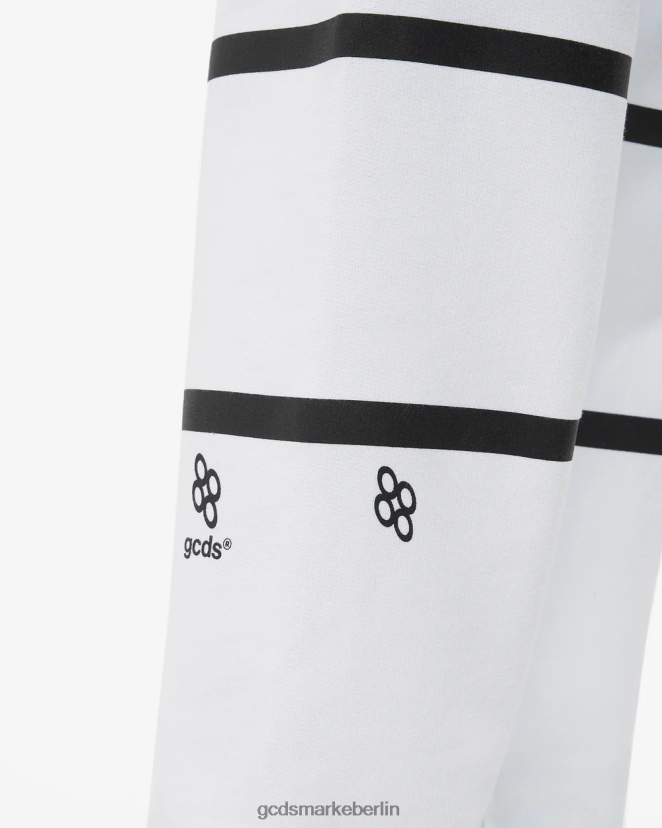 GCDS Kinder Junior-Jogginghose mit niedrigem Logoband LP42F752 Weiß Kleidung