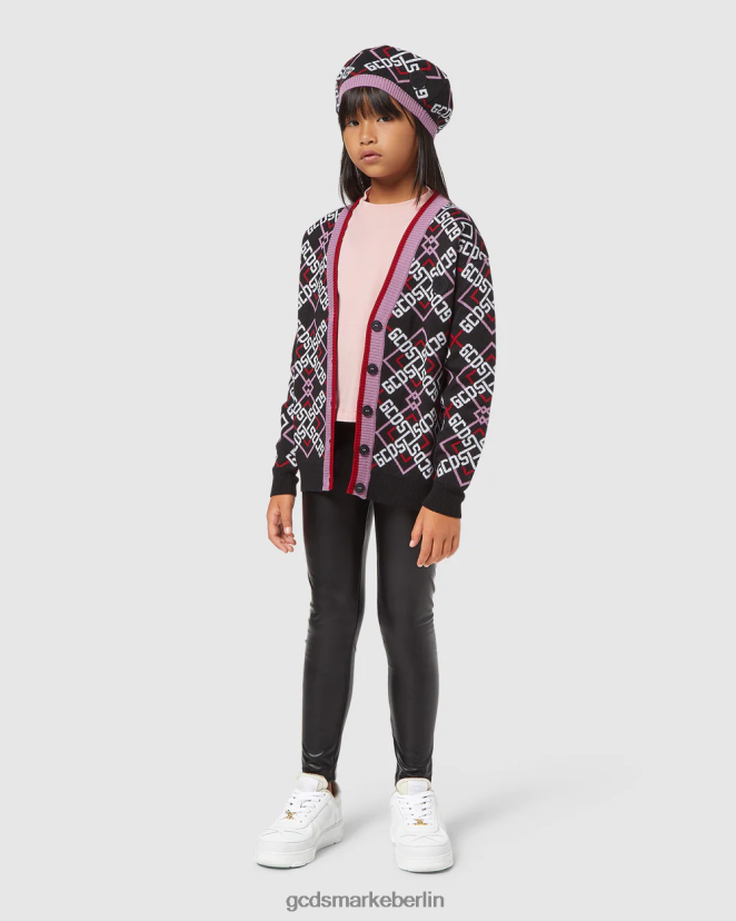 GCDS Kinder Junior-Leggings LP42F817 Schwarz Kleidung