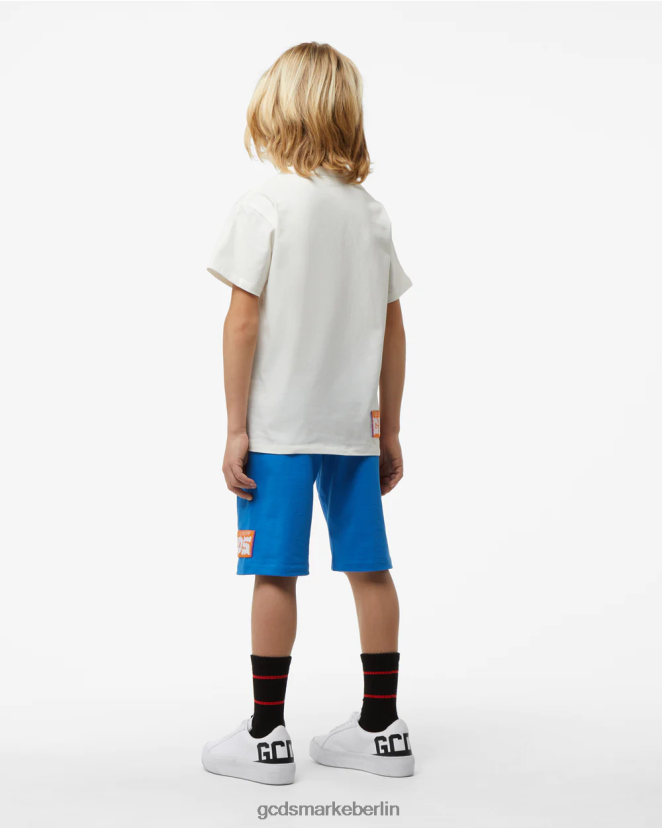 GCDS Kinder Junior-Shorts aus Baumwolle LP42F759 Blau Kleidung