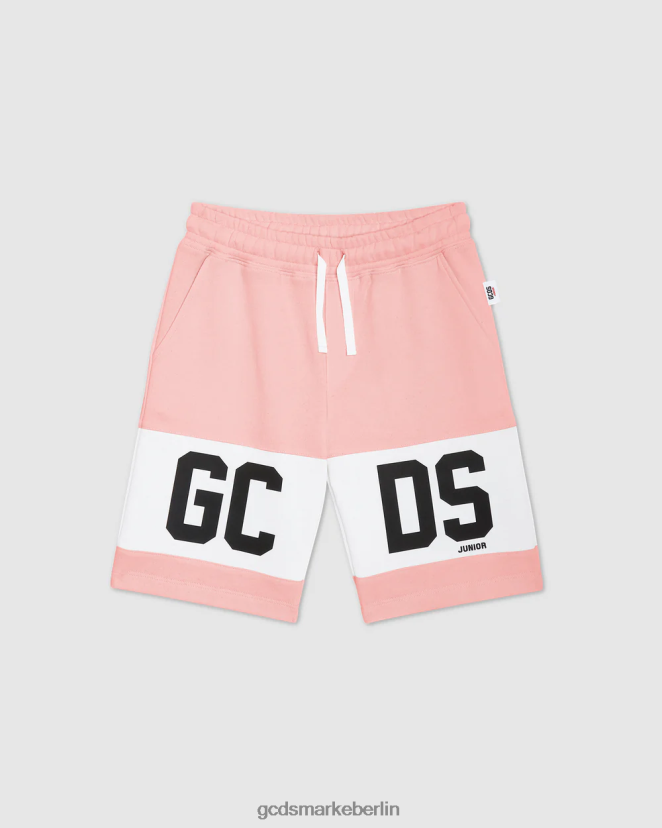 GCDS Kinder Junior-Shorts mit Logoband LP42F744 Rosa Kleidung