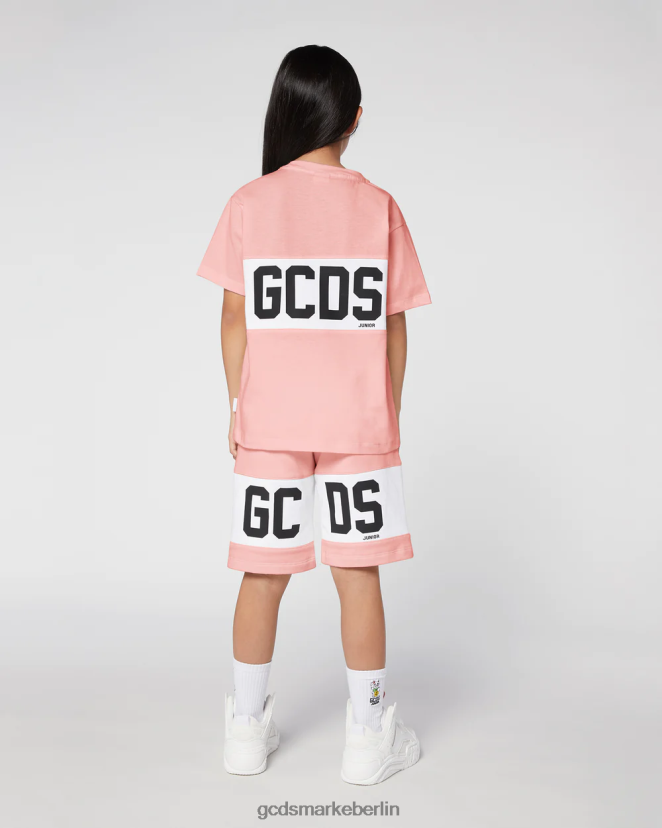 GCDS Kinder Junior-Shorts mit Logoband LP42F744 Rosa Kleidung