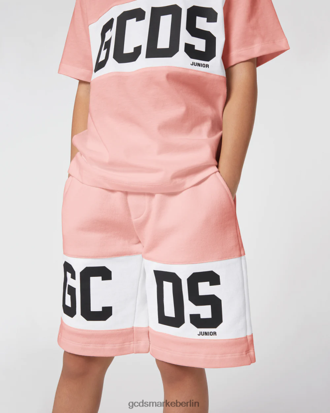 GCDS Kinder Junior-Shorts mit Logoband LP42F744 Rosa Kleidung
