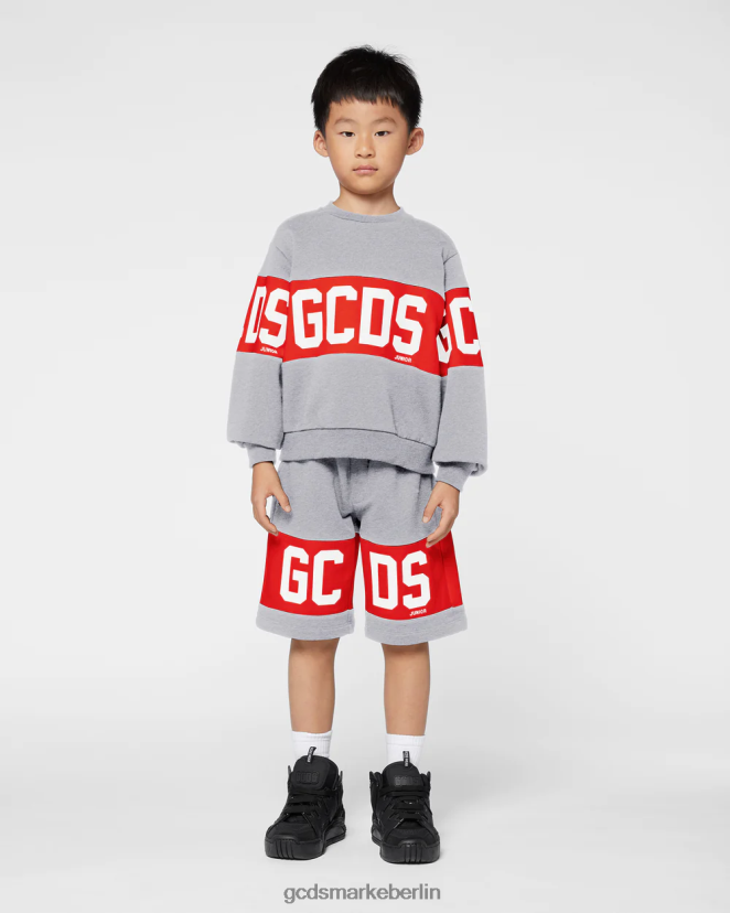 GCDS Kinder Junior-Shorts mit Logoband LP42F746 grau Kleidung