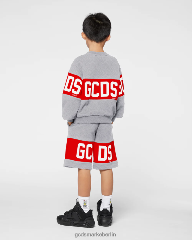 GCDS Kinder Junior-Shorts mit Logoband LP42F746 grau Kleidung