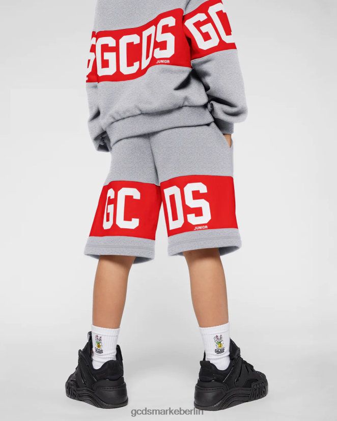 GCDS Kinder Junior-Shorts mit Logoband LP42F746 grau Kleidung