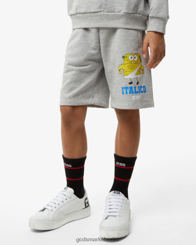 GCDS Kinder Junior SpongeBob Italico Bermuda LP42F760 grau Kleidung