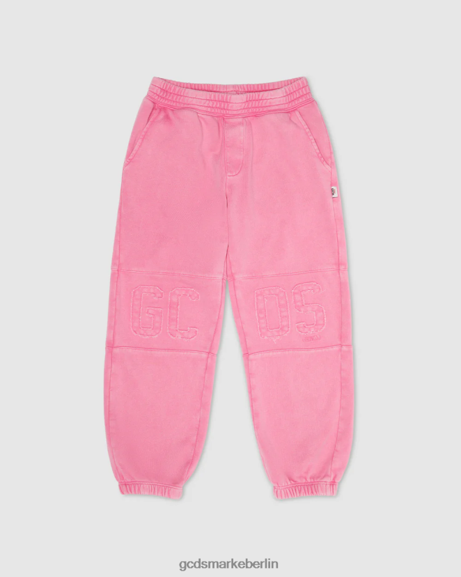 GCDS Kinder Überfärbte Junior-Sweathose mit Logoband LP42F739 Wiege rosa Kleidung