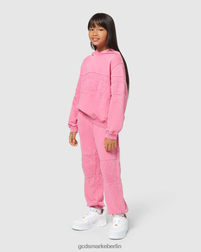 GCDS Kinder Überfärbte Junior-Sweathose mit Logoband LP42F739 Wiege rosa Kleidung