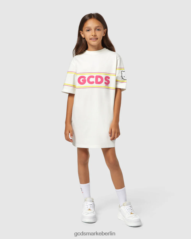 GCDS Kinder Hello-Kitty-Kleid für Junioren LP42F803 cremefarben Kleidung