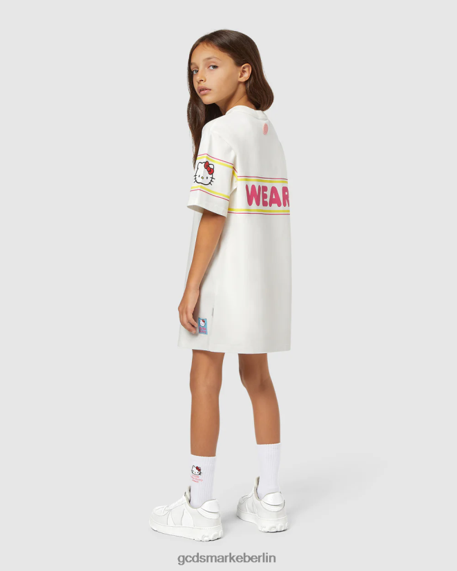 GCDS Kinder Hello-Kitty-Kleid für Junioren LP42F803 cremefarben Kleidung
