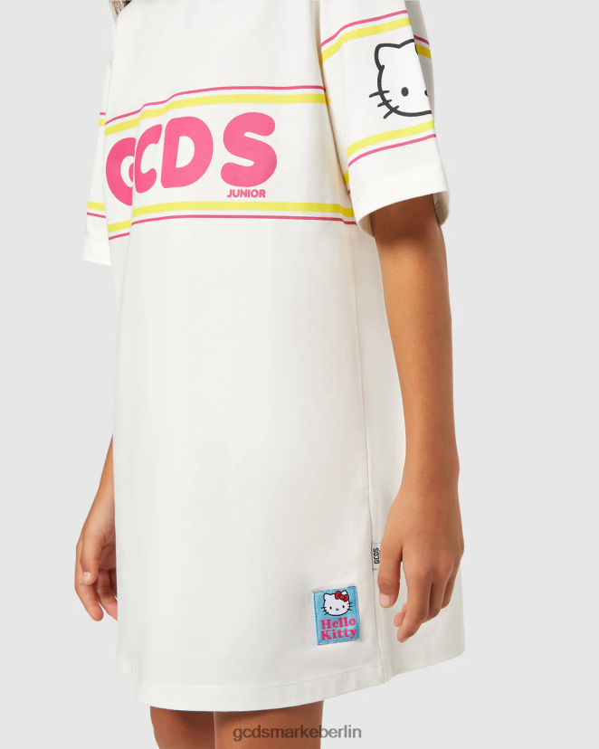 GCDS Kinder Hello-Kitty-Kleid für Junioren LP42F803 cremefarben Kleidung