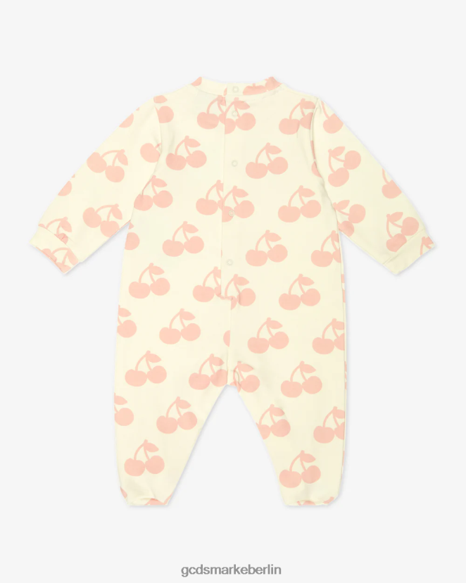 GCDS Kinder Baby-Kirsch-Spielanzug LP42F589 cremefarben/rosa Kleidung