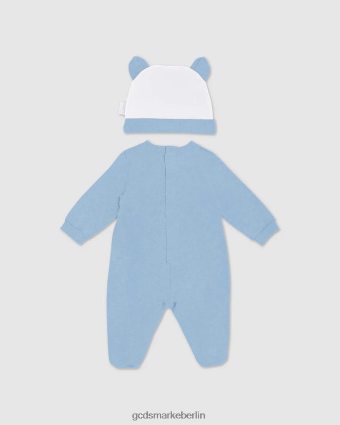 GCDS Kinder Dreiteiliges Baby-Geschenkset mit Logomotiv LP42F578 hellblau Kleidung