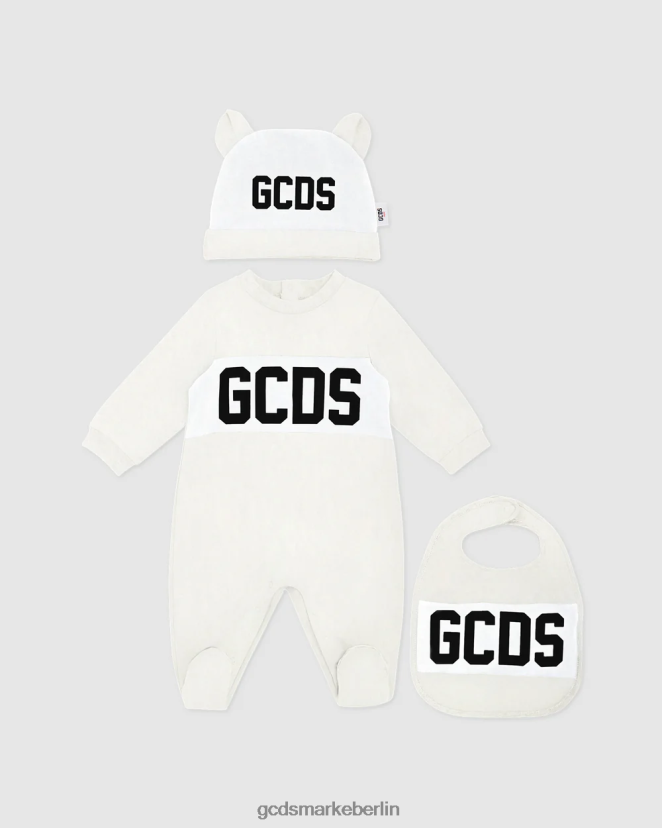 GCDS Kinder Dreiteiliges Baby-Geschenkset mit Logomotiv LP42F582 cremefarben Kleidung
