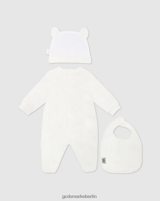 GCDS Kinder Dreiteiliges Baby-Geschenkset mit Logomotiv LP42F582 cremefarben Kleidung