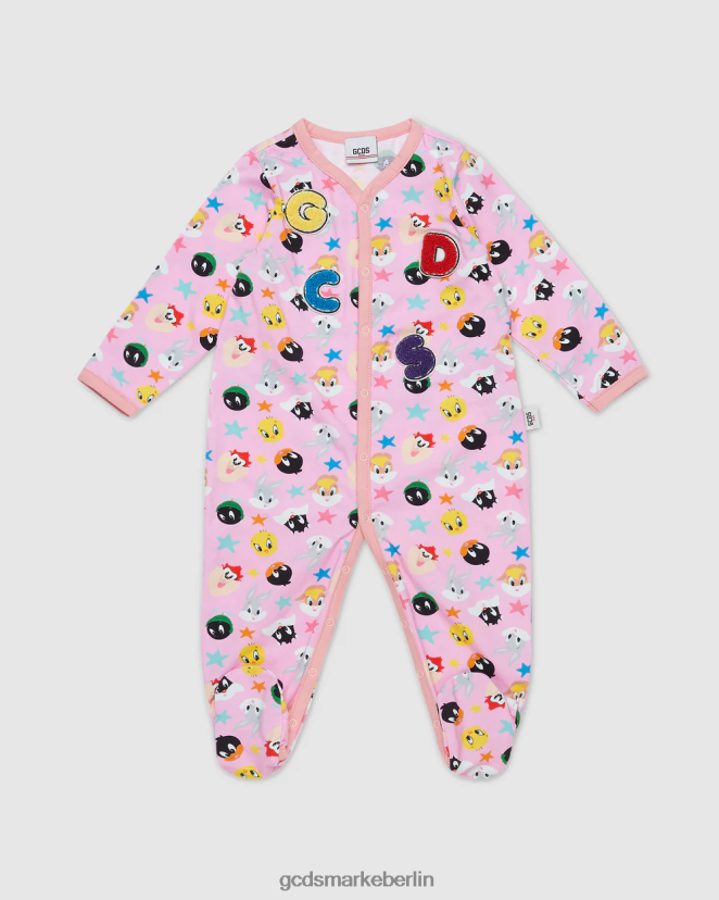 GCDS Kinder Looney Tunes-Spielanzug LP42F581 Wiege rosa Kleidung
