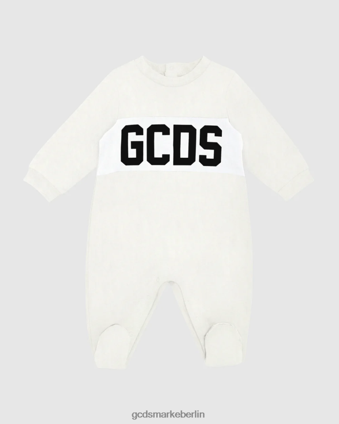 GCDS Kinder Playsuit mit Logo-Motiv LP42F583 cremefarben Kleidung