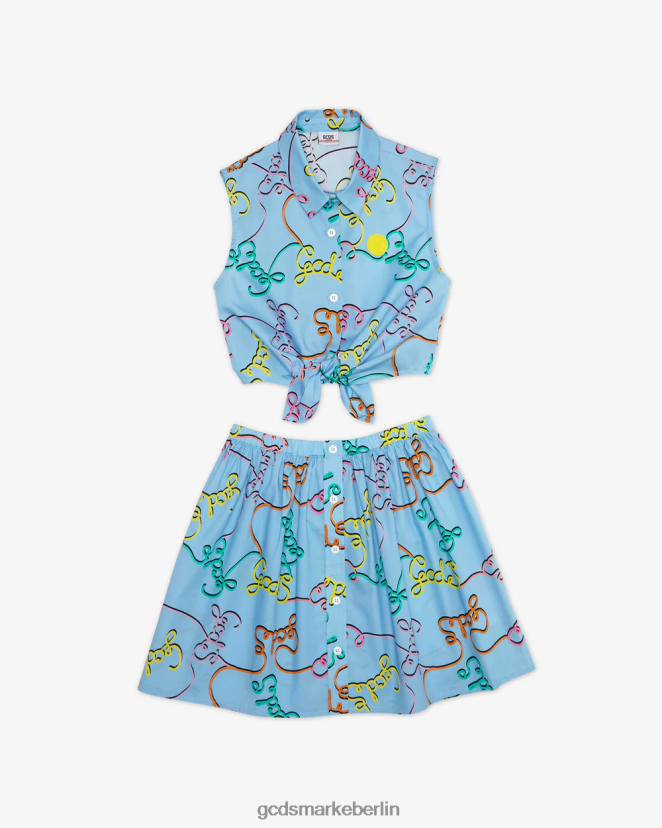 GCDS Kinder Set aus Hemd und Rock für Junioren LP42F812 Mehrfarbig Kleidung