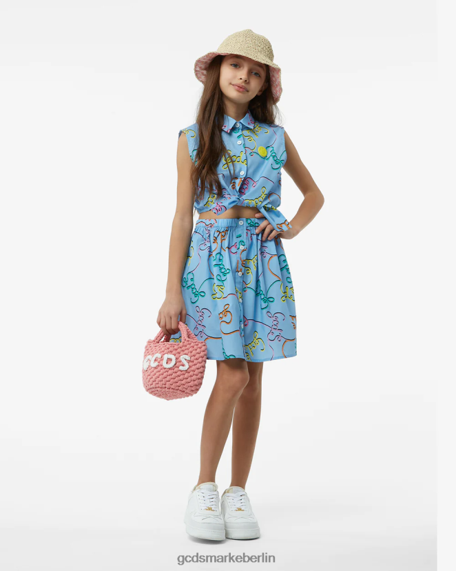 GCDS Kinder Set aus Hemd und Rock für Junioren LP42F812 Mehrfarbig Kleidung