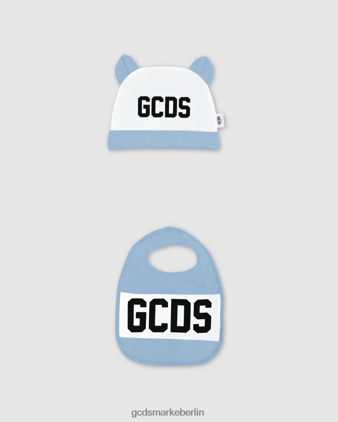GCDS Kinder Zweiteiliges Baby-Geschenkset mit Logomotiv LP42F580 hellblau Kleidung