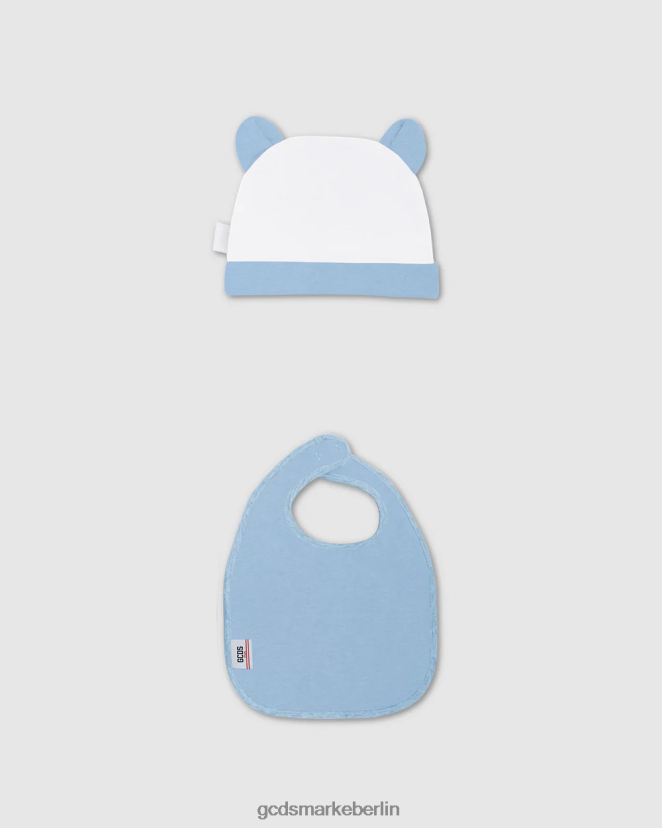 GCDS Kinder Zweiteiliges Baby-Geschenkset mit Logomotiv LP42F580 hellblau Kleidung