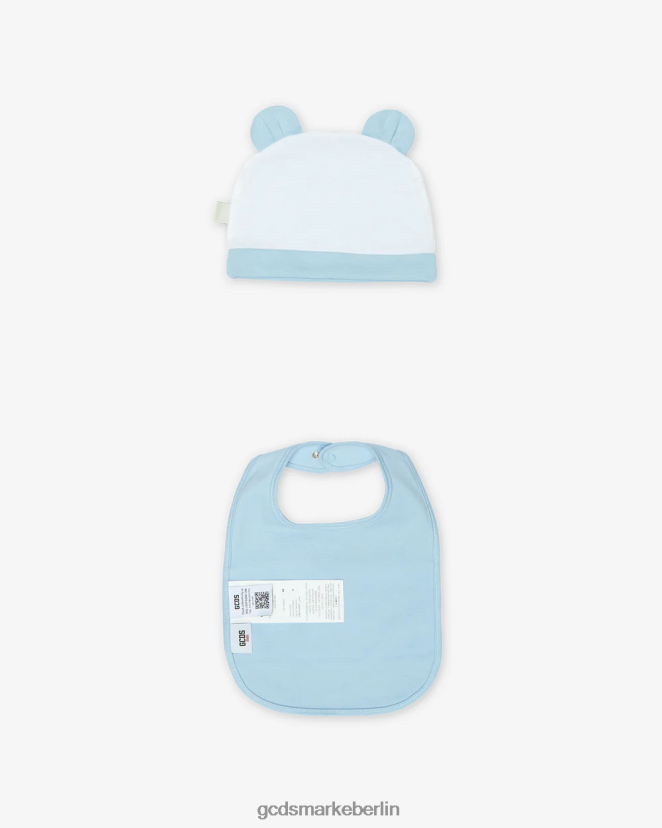 GCDS Kinder Zweiteiliges Babyset mit Logoband LP42F586 Engelsblau Kleidung
