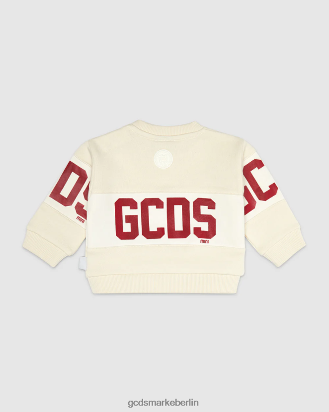 GCDS Kinder Kapuzenpullover mit Baby-Logoband LP42F613 Schaumgrau Kleidung