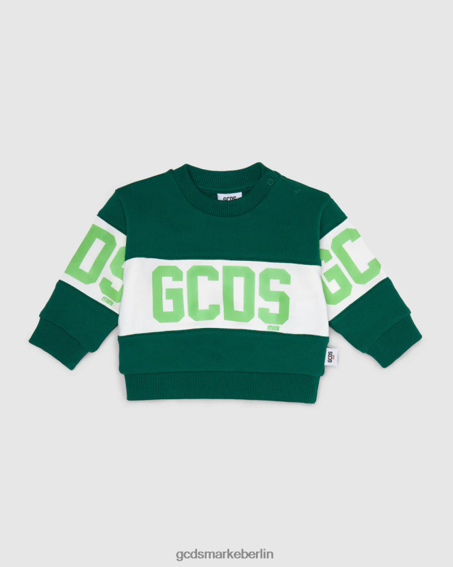 GCDS Kinder Kapuzenpullover mit Baby-Logoband LP42F614 Grün Kleidung