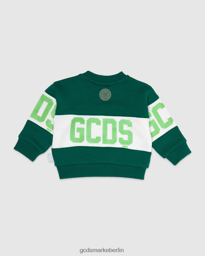 GCDS Kinder Kapuzenpullover mit Baby-Logoband LP42F614 Grün Kleidung